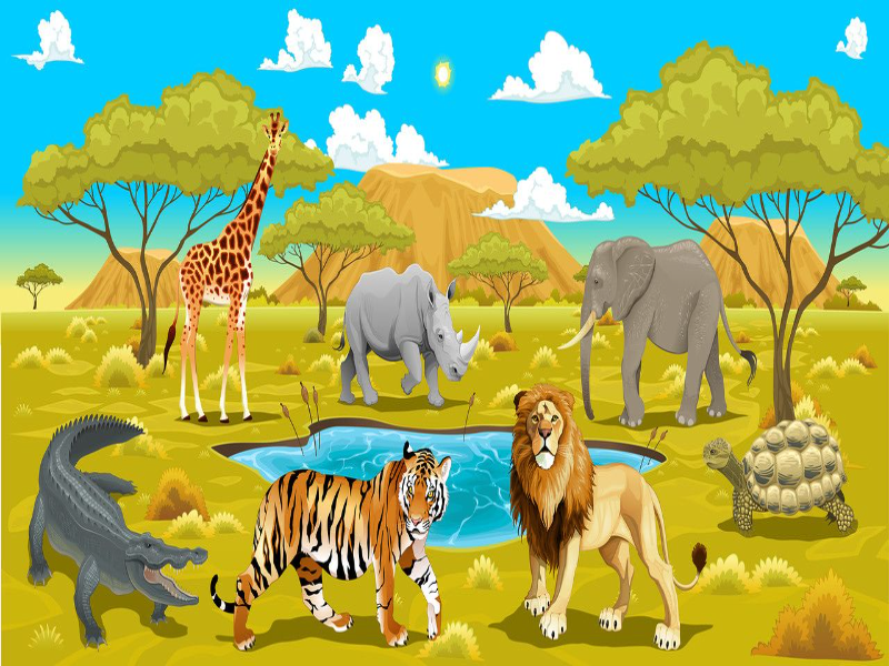 пазл животные Африки у водопоя  puzzle
